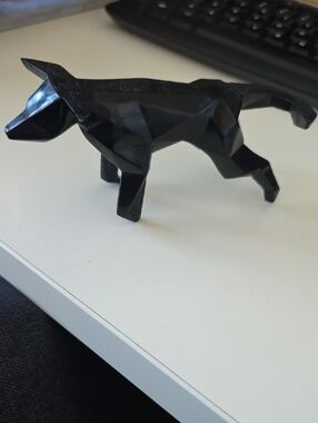 Black Geometric Dog Ring Holder Figurine